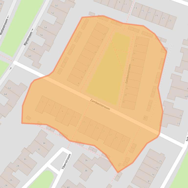 Kaart van postcodegebied 2721DC.