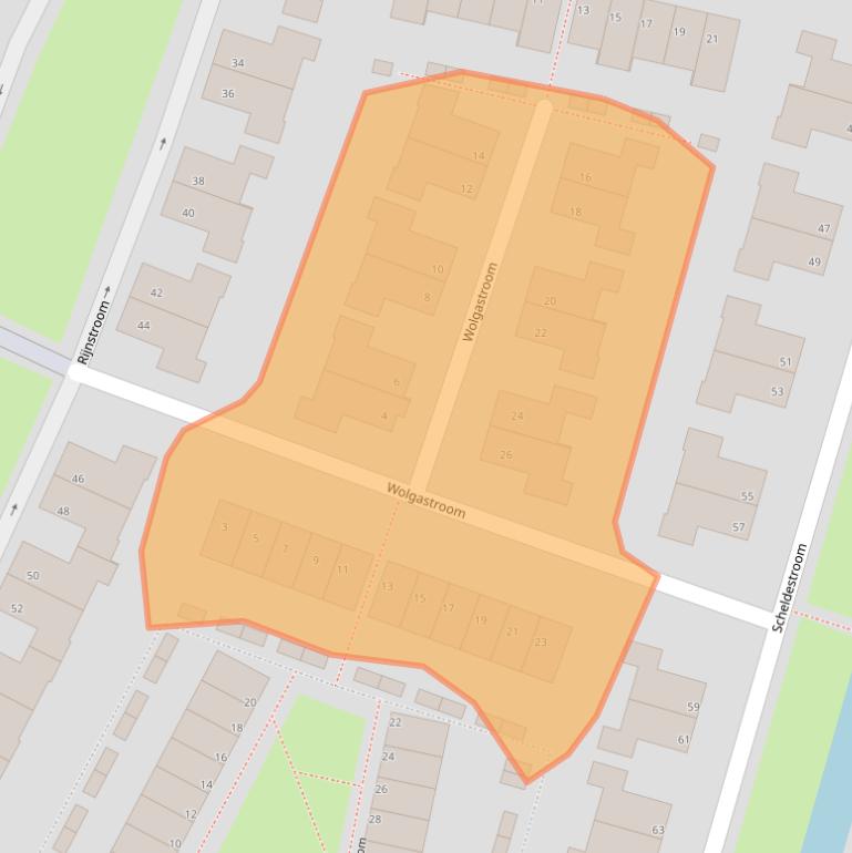 Kaart van postcodegebied 2721DD.