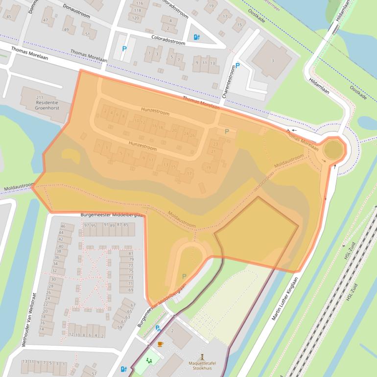 Kaart van postcodegebied 2721DH.