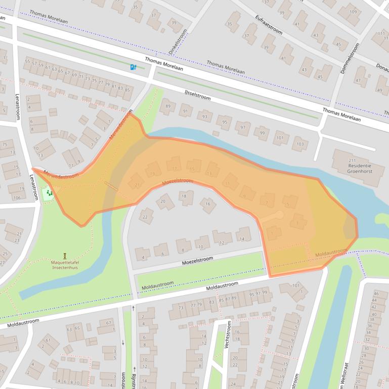 Kaart van postcodegebied 2721DK.