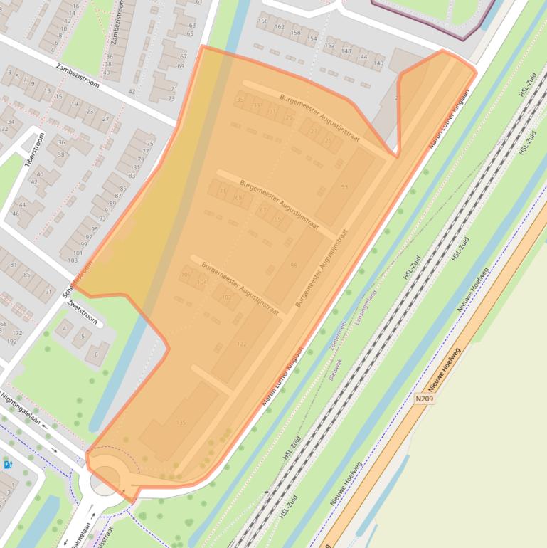 Kaart van postcodegebied 2721DR.