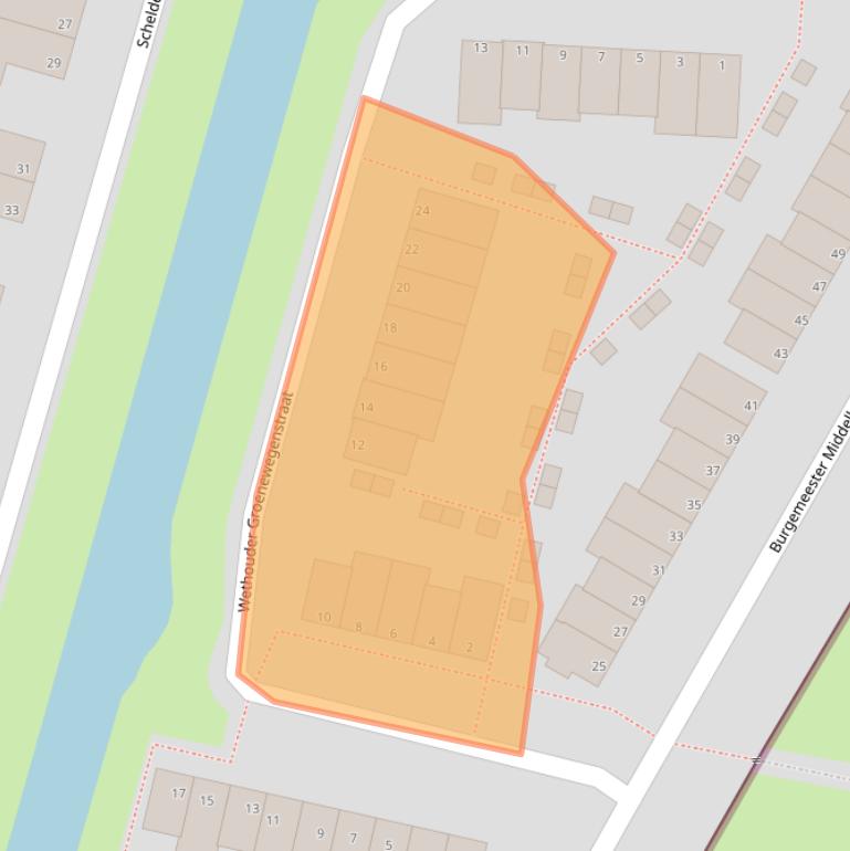 Kaart van postcodegebied 2721DS.