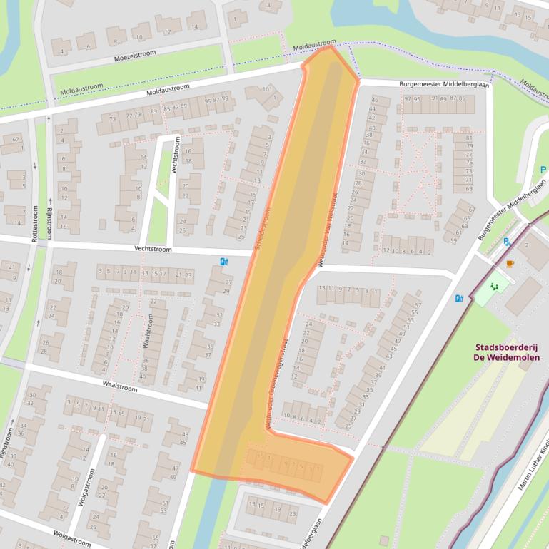 Kaart van postcodegebied 2721DV.