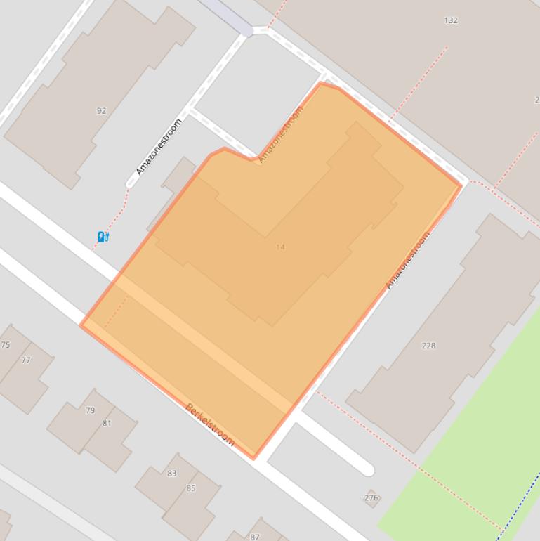 Kaart van postcodegebied 2721EN.