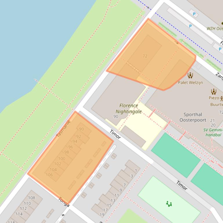 Kaart van postcodegebied 2721GA.