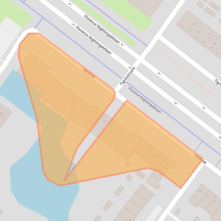 Kaart van postcodegebied 2721HB.