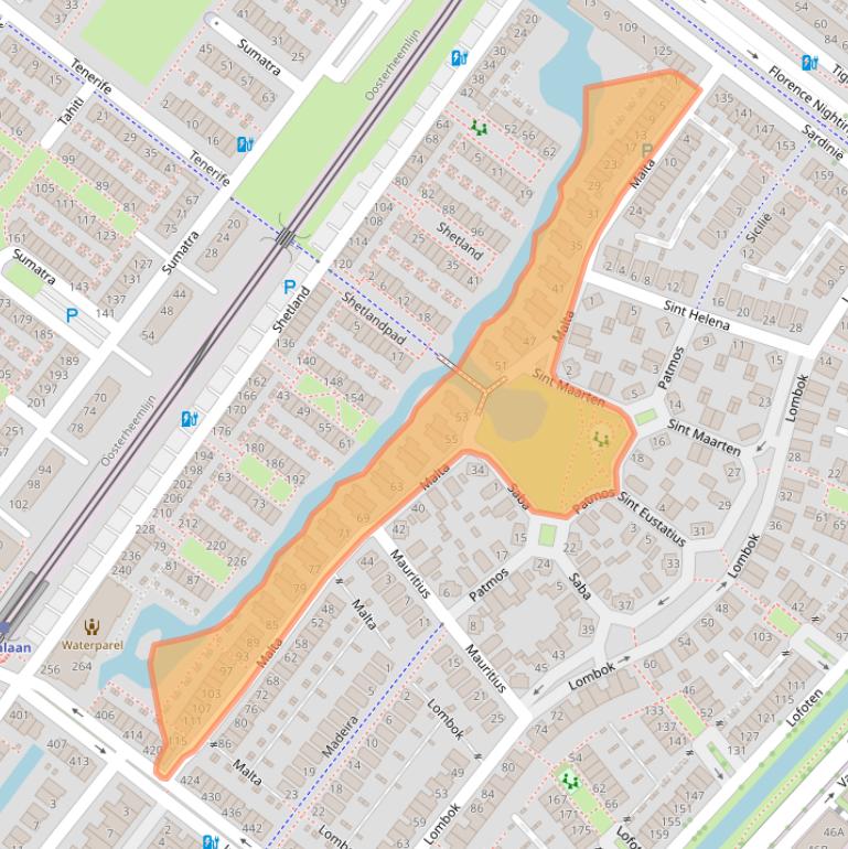 Kaart van postcodegebied 2721HK.