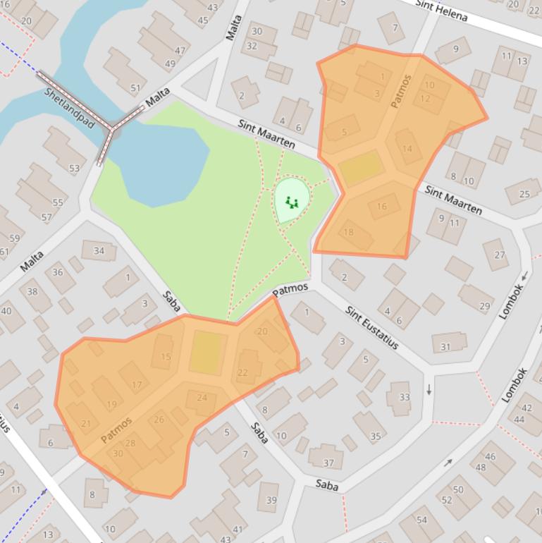 Kaart van postcodegebied 2721HR.