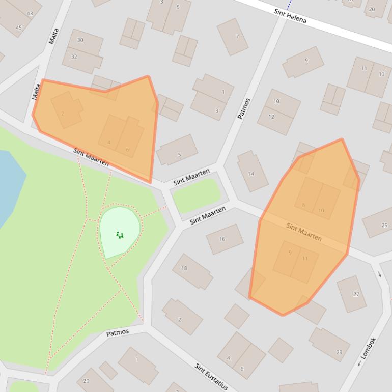 Kaart van postcodegebied 2721HS.