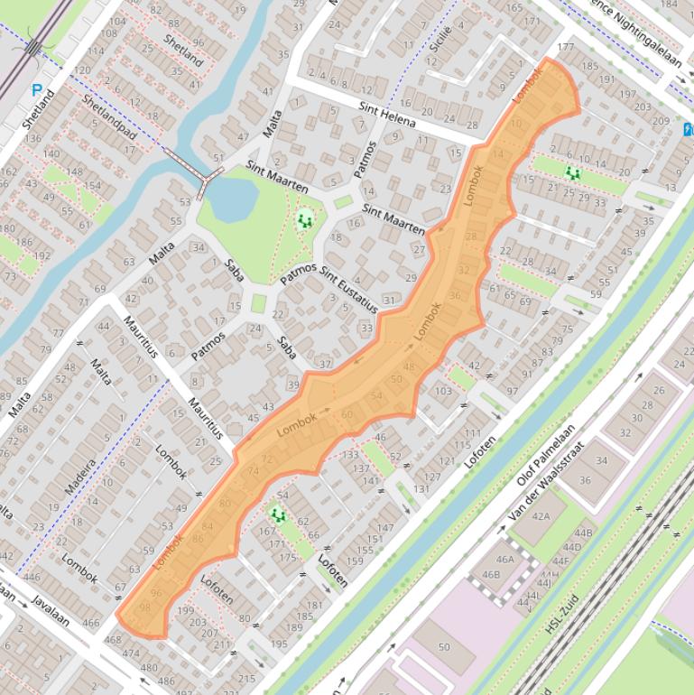 Kaart van postcodegebied 2721JB.