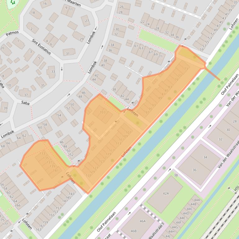 Kaart van postcodegebied 2721JE.