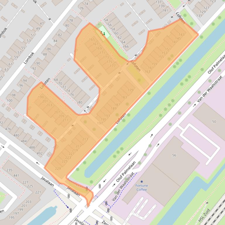 Kaart van postcodegebied 2721JG.