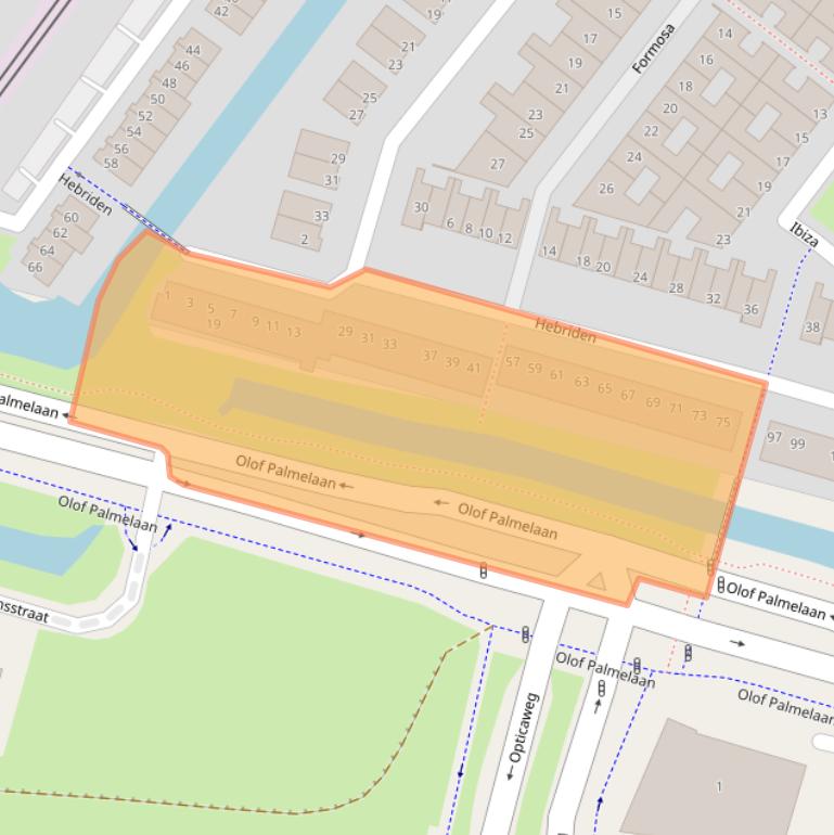 Kaart van postcodegebied 2721KJ.
