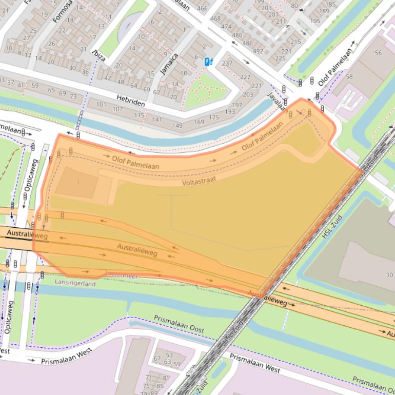 Kaart van postcodegebied 2721KT.