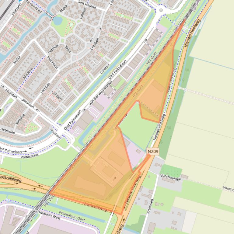 Kaart van postcodegebied 2721KW.