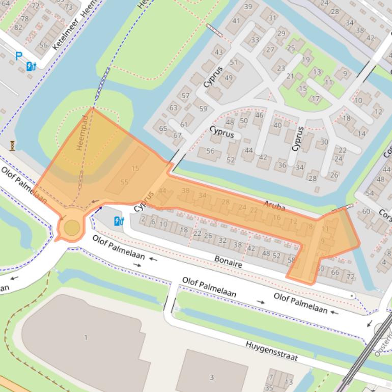 Kaart van postcodegebied 2721LG.