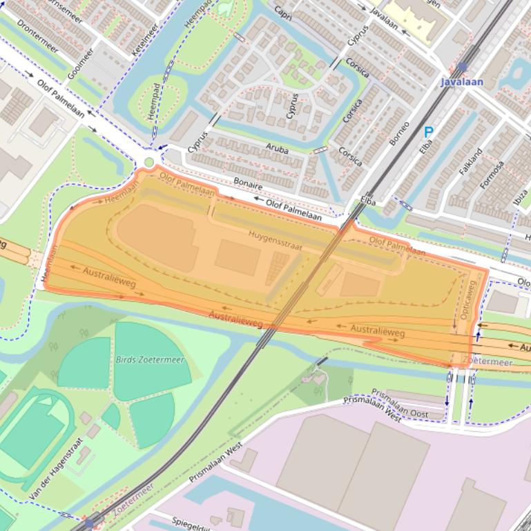 Kaart van postcodegebied 2721LT.