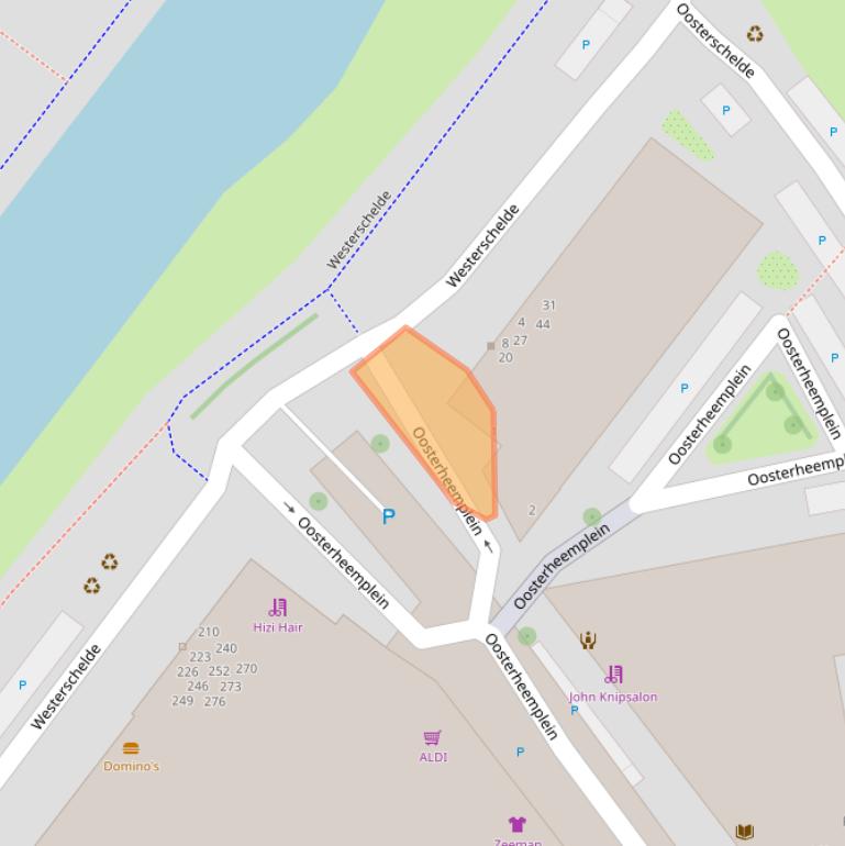 Kaart van postcodegebied 2721NA.