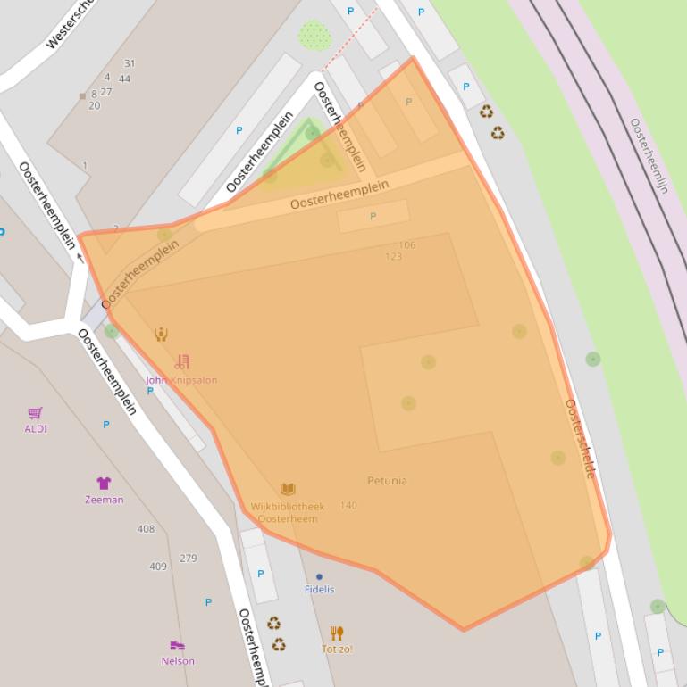 Kaart van postcodegebied 2721NB.