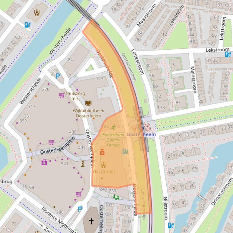 Kaart van postcodegebied 2721NC.