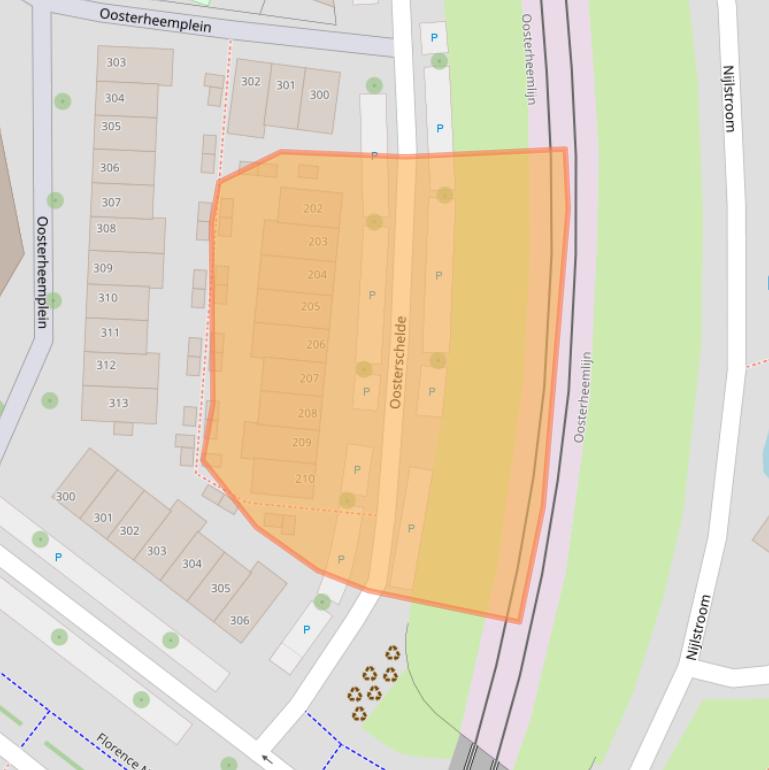 Kaart van postcodegebied 2721NH.