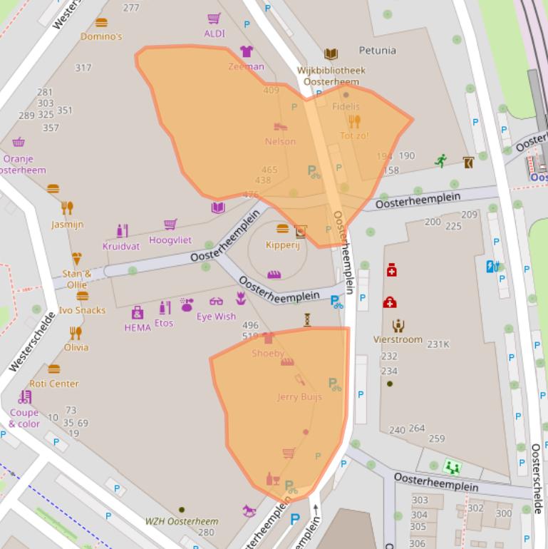 Kaart van postcodegebied 2721NJ.