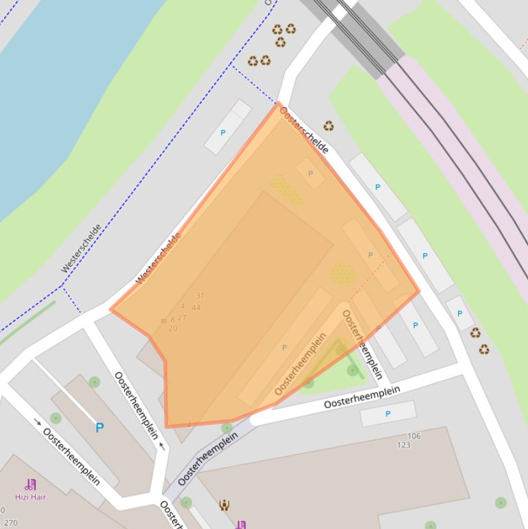 Kaart van postcodegebied 2721NK.