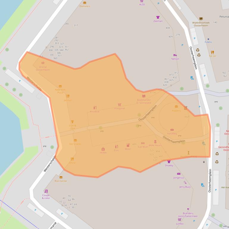 Kaart van postcodegebied 2721NN.