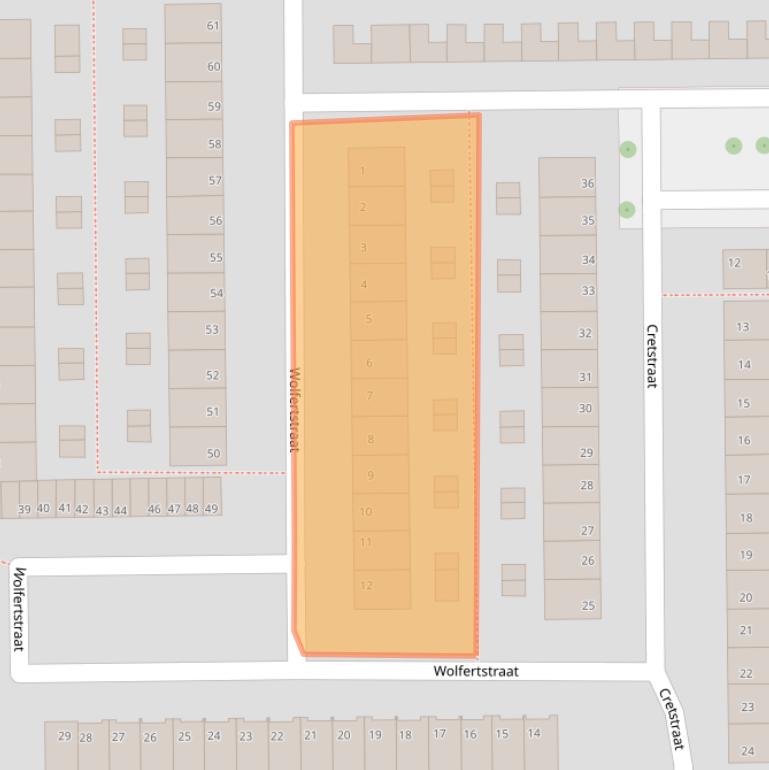 Kaart van postcodegebied 2722AE.