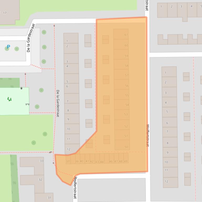 Kaart van postcodegebied 2722AH.