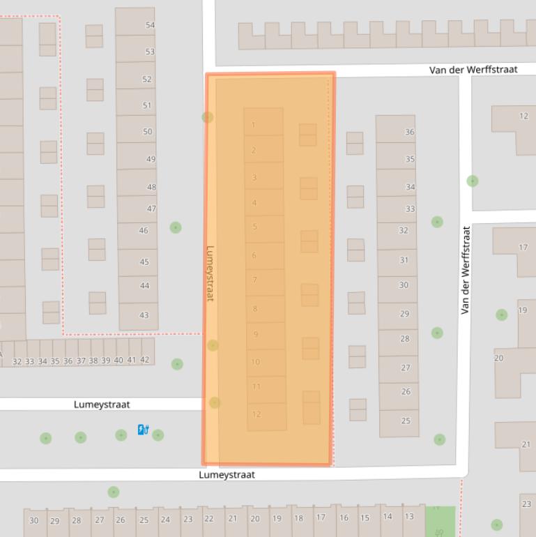 Kaart van postcodegebied 2722AM.