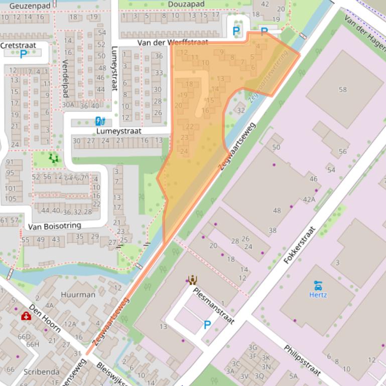 Kaart van postcodegebied 2722AR.