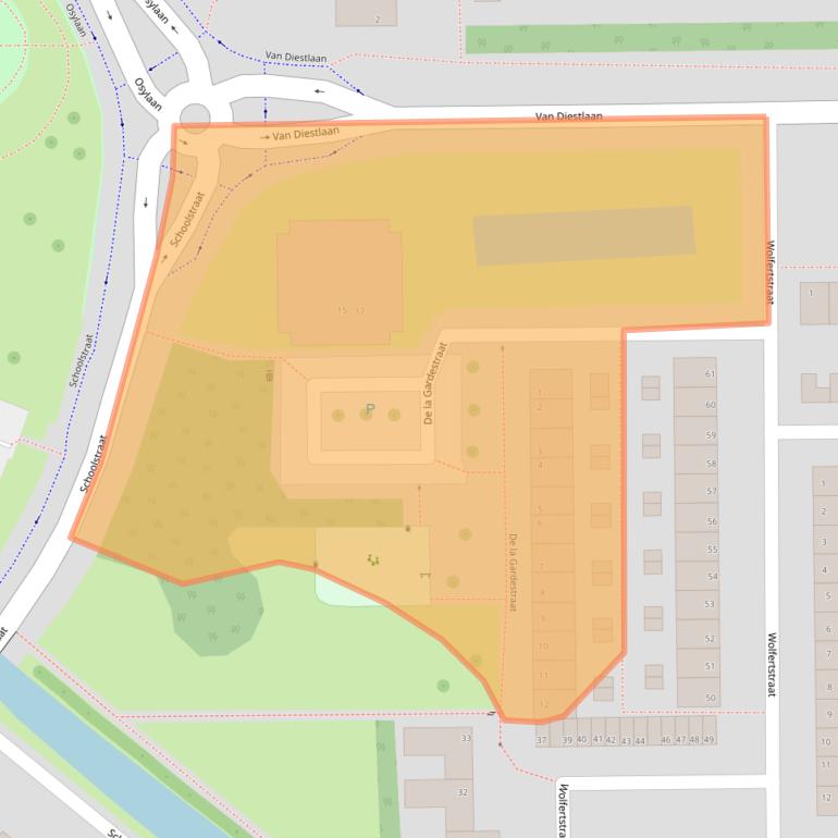 Kaart van postcodegebied 2722AT.