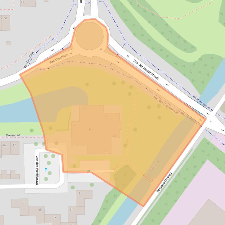 Kaart van postcodegebied 2722AX.