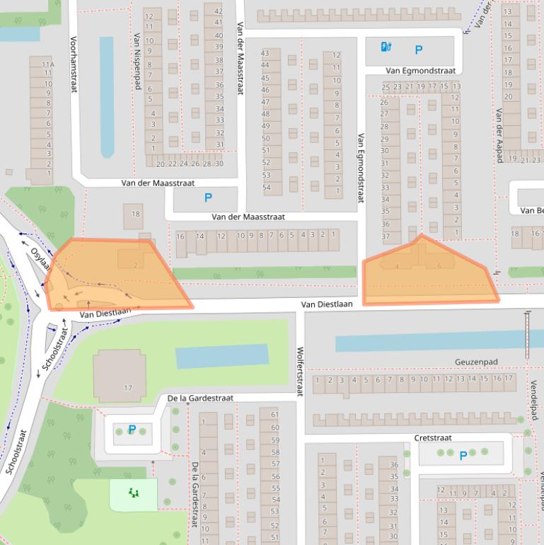 Kaart van postcodegebied 2722BA.