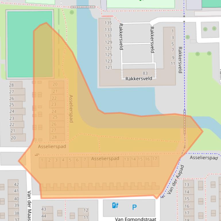 Kaart van postcodegebied 2722BL.