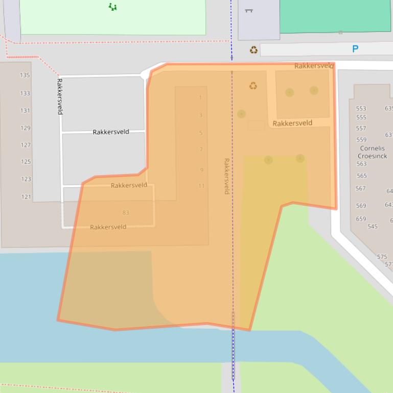 Kaart van postcodegebied 2722BM.