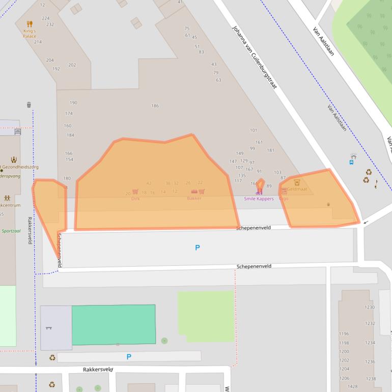 Kaart van postcodegebied 2722BR.
