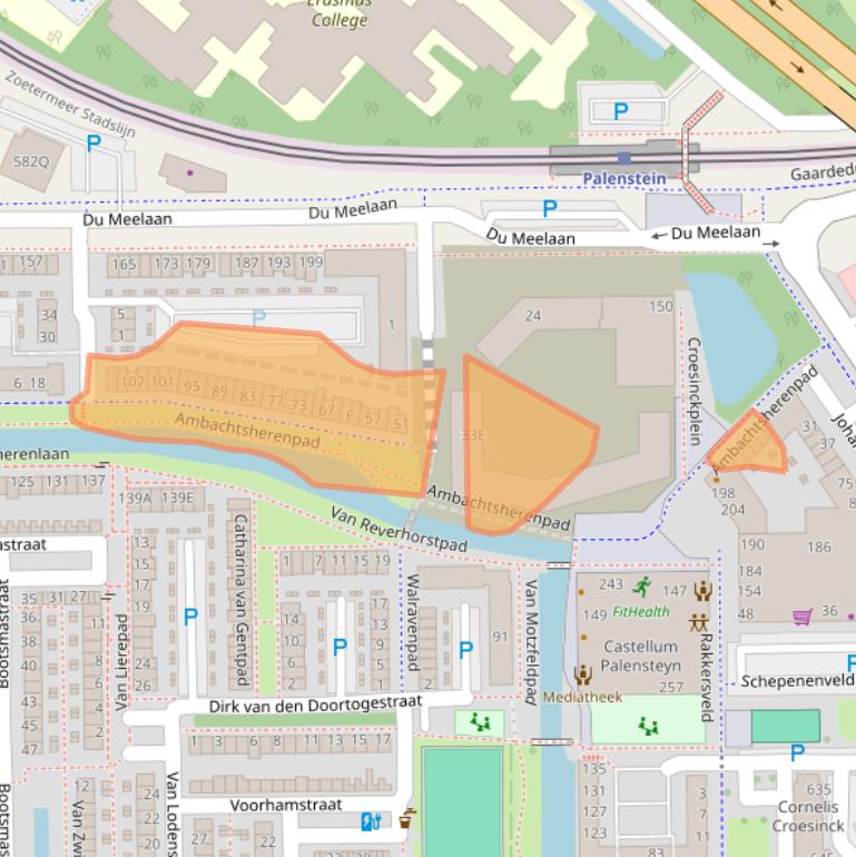 Kaart van postcodegebied 2722BS.