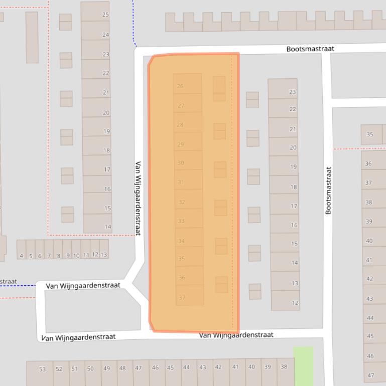 Kaart van postcodegebied 2722CM.