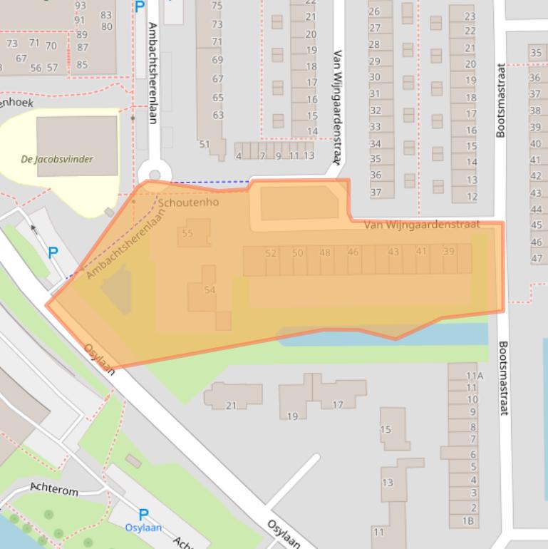 Kaart van postcodegebied 2722CN.