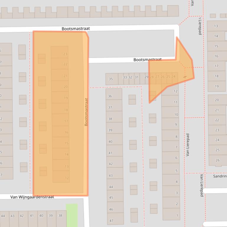 Kaart van postcodegebied 2722CS.