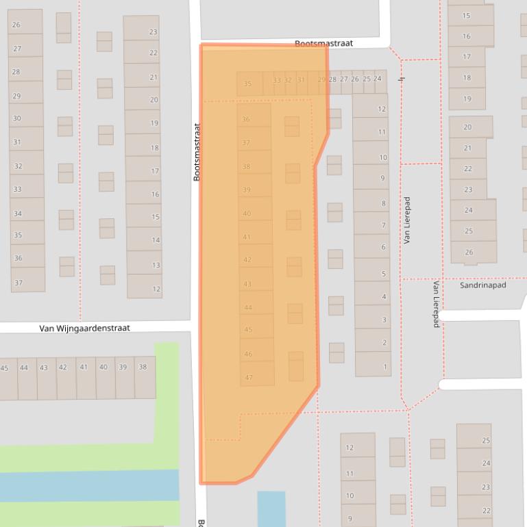 Kaart van postcodegebied 2722CT.