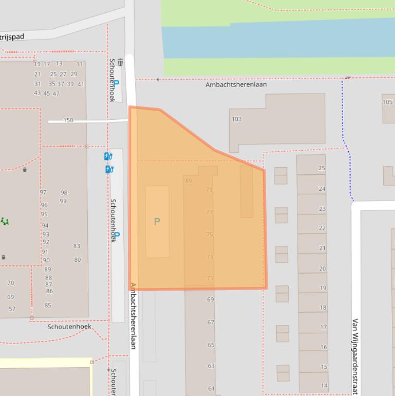 Kaart van postcodegebied 2722CX.