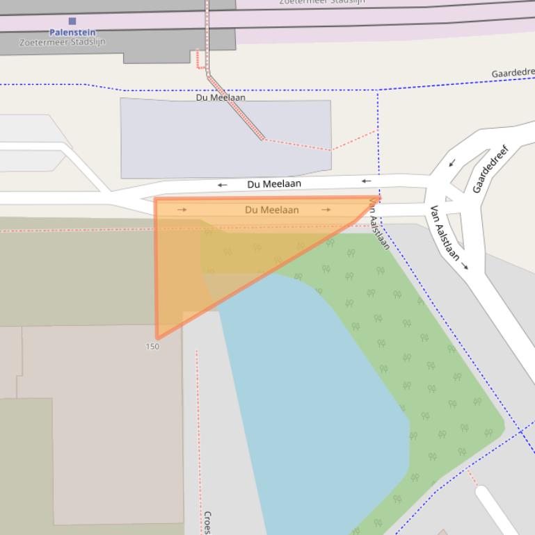 Kaart van postcodegebied 2722EE.