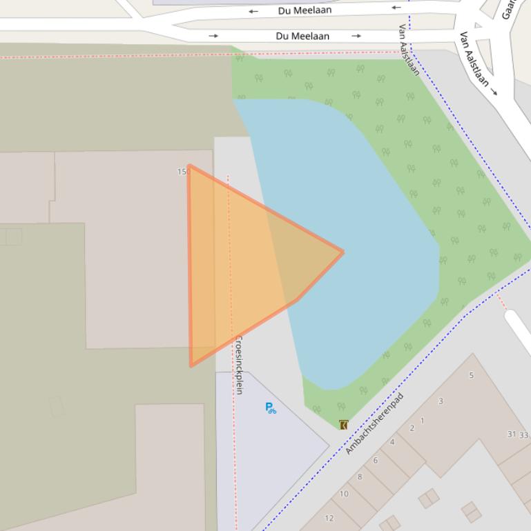 Kaart van postcodegebied 2722EG.