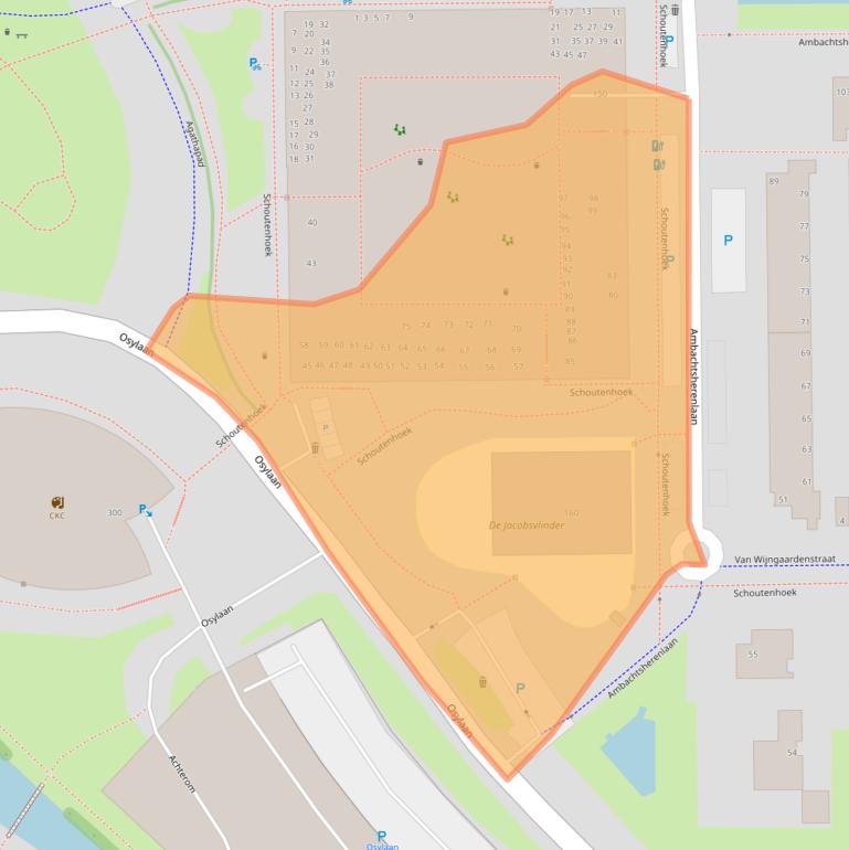 Kaart van postcodegebied 2722EK.