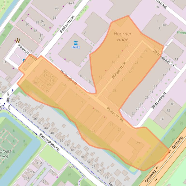 Kaart van postcodegebied 2722NA.