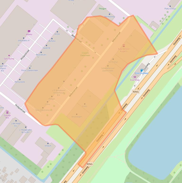 Kaart van postcodegebied 2722NG.