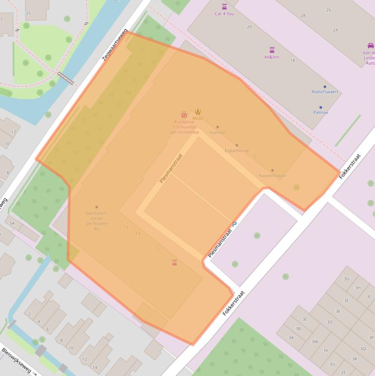 Kaart van postcodegebied 2722NV.